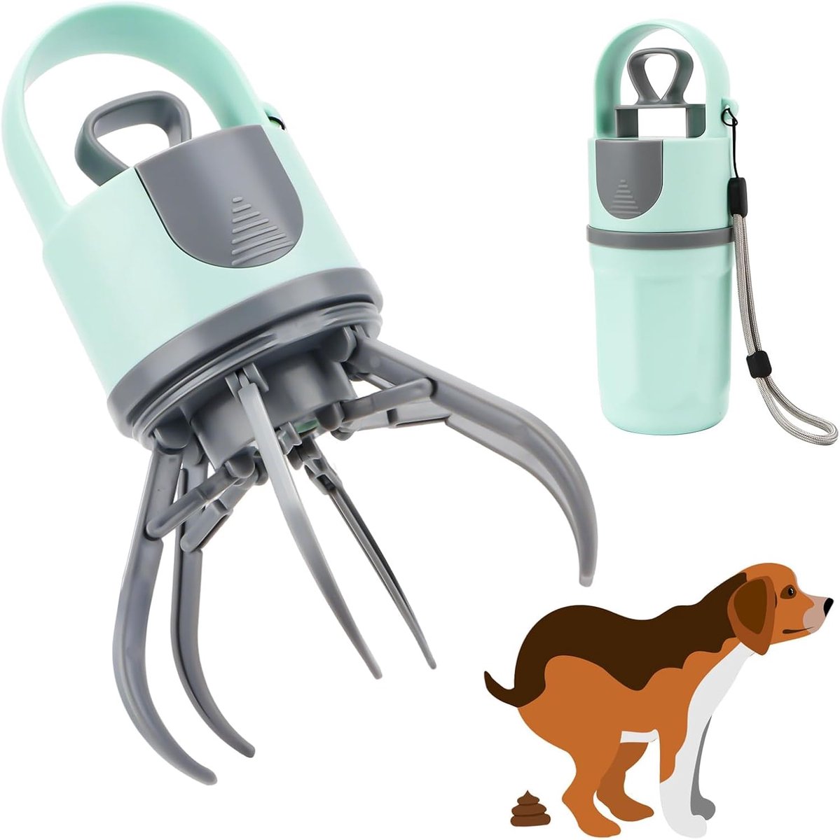 SnelShoppen - Dog Poo Scoop - Groene Hond Poepzak met Stevige Handgreep en Lanyard - Ideaal voor Wandelen, Campings, Reizen - Hygiënisch en Handig