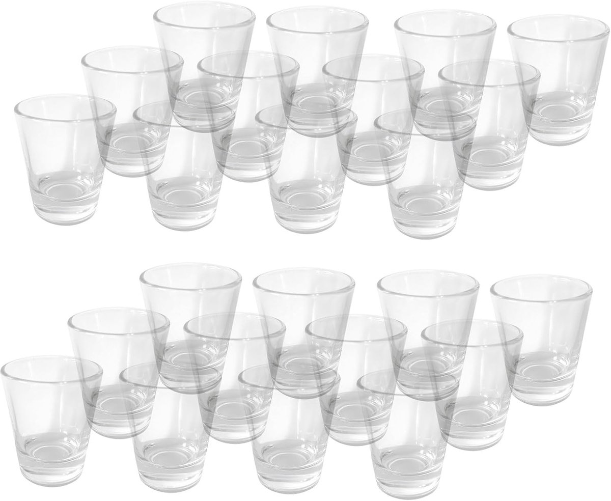 SnelShoppen - 24-delige set shot glazen - Tequila, Vodka en meer - 2cl/4cl/20ml/40ml - Glas met versterkte bodem - Dishwasher safe - Perfect voor fees