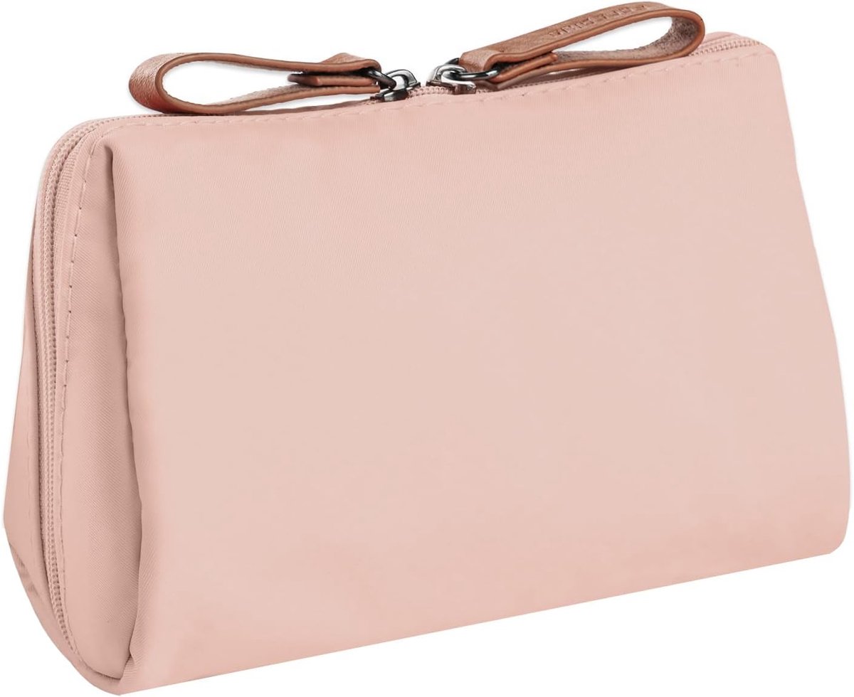 SnelShoppen - Kleine Cosmetica Tas voor Vrouwen, Draagbare Toilettas, Waterdichte Tarpaulin Reistas, Multifunctionele Make-up Tas in Khaki, Compact &