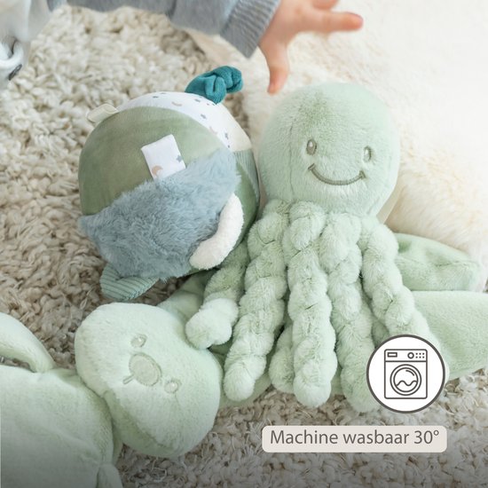 Nattou Lapidou Doudou Knuffel Octopus - 22 cm - Lindegroen van Nattou — afbeelding 3