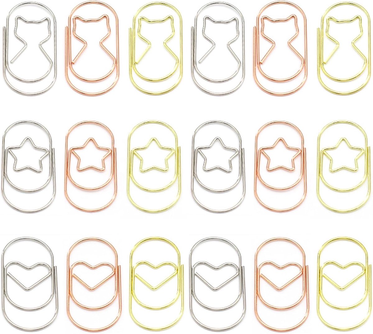 SnelShoppen - Paper Clips Goud Hartvormig - Kleine Metalen Paperclips - Roze Gouden Boekmerken - Decoratieve Kantoorclips voor Uitnodigingen, Postkaar