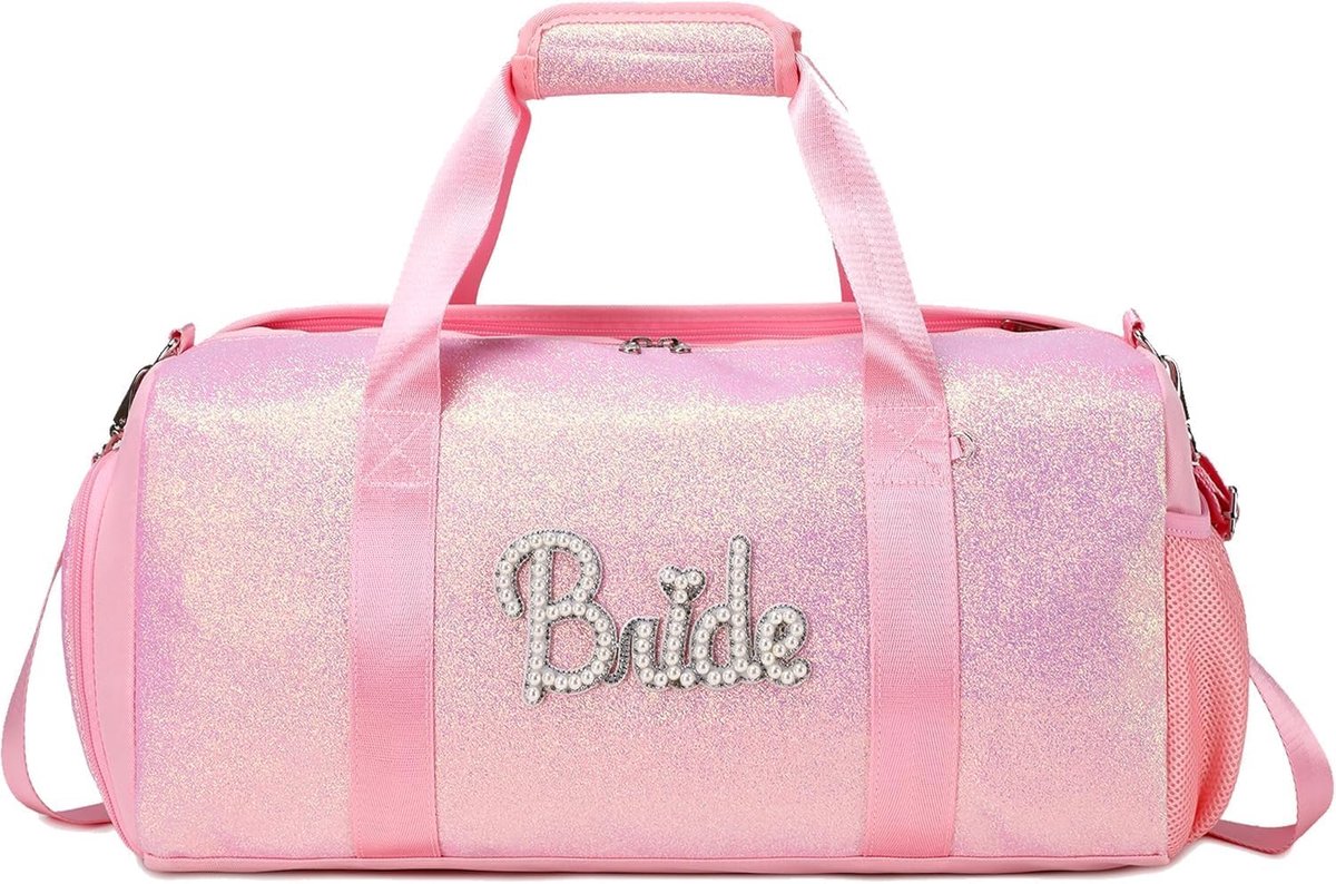 SnelShoppen - Kindersporttas - Paarse Kers - Gymtassen voor Meisjes - Duffle Bag voor Dans en Sport - Reis- en Kledingtas voor Kinderen