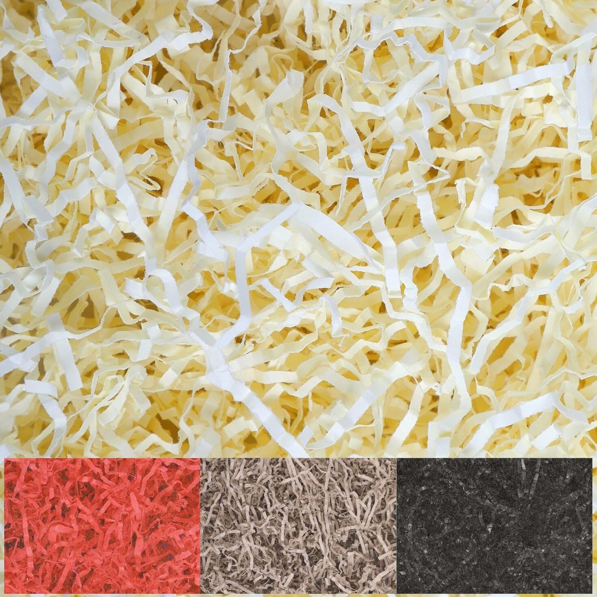 SnelShoppen - 1kg Romige Gele Gescheurde Kraft Papier voor Paasgeschenken | Decoratieve Vulling voor Cadeaumanden en Verpakkingen | Lichte Alternatief