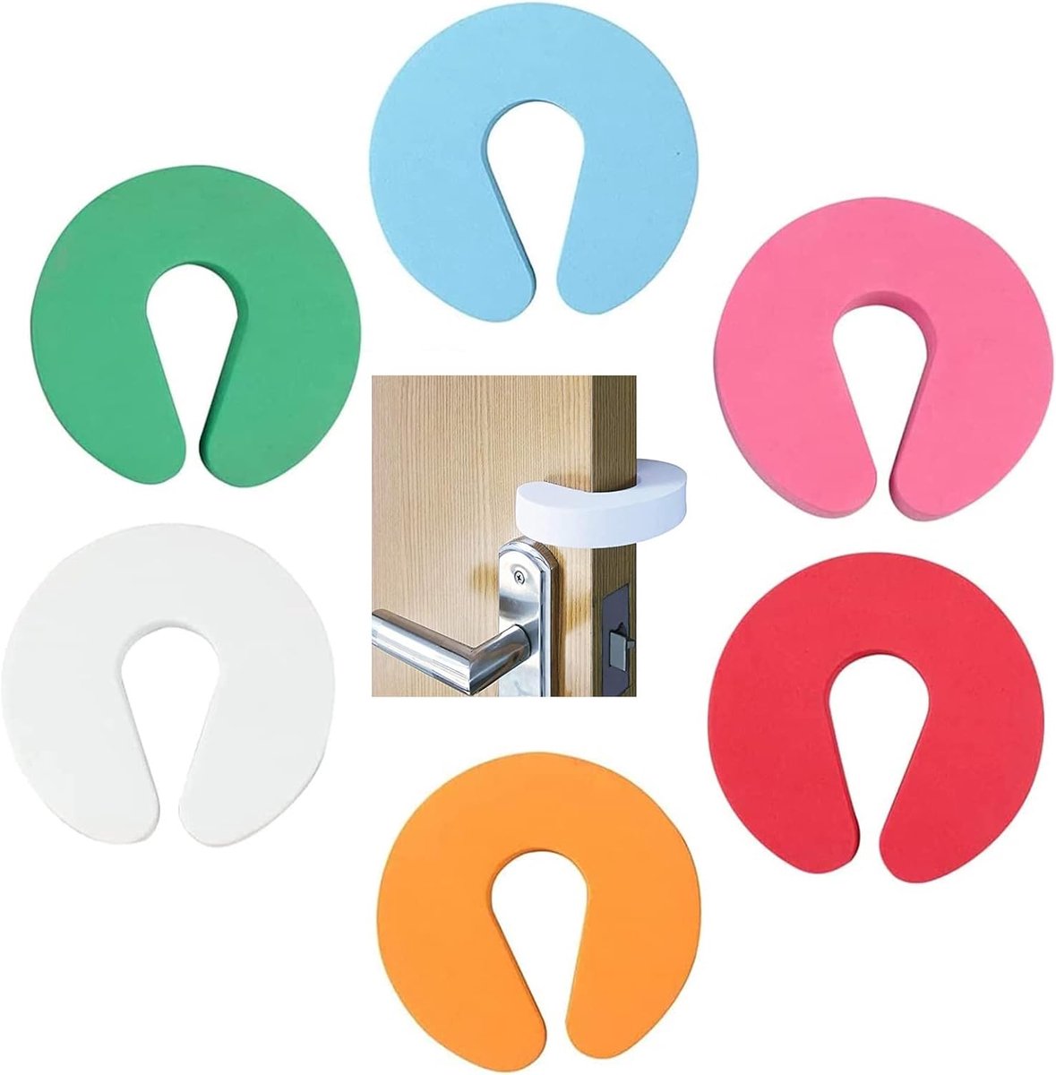 SnelShoppen - Kindveiligheidsdeur, Clamp Bescherming voor Deuren, Soft Foam Schokabsorber, Deurstopper, EVA Rubber, Anti-Knijpen, Voor Kinderen, Flexi