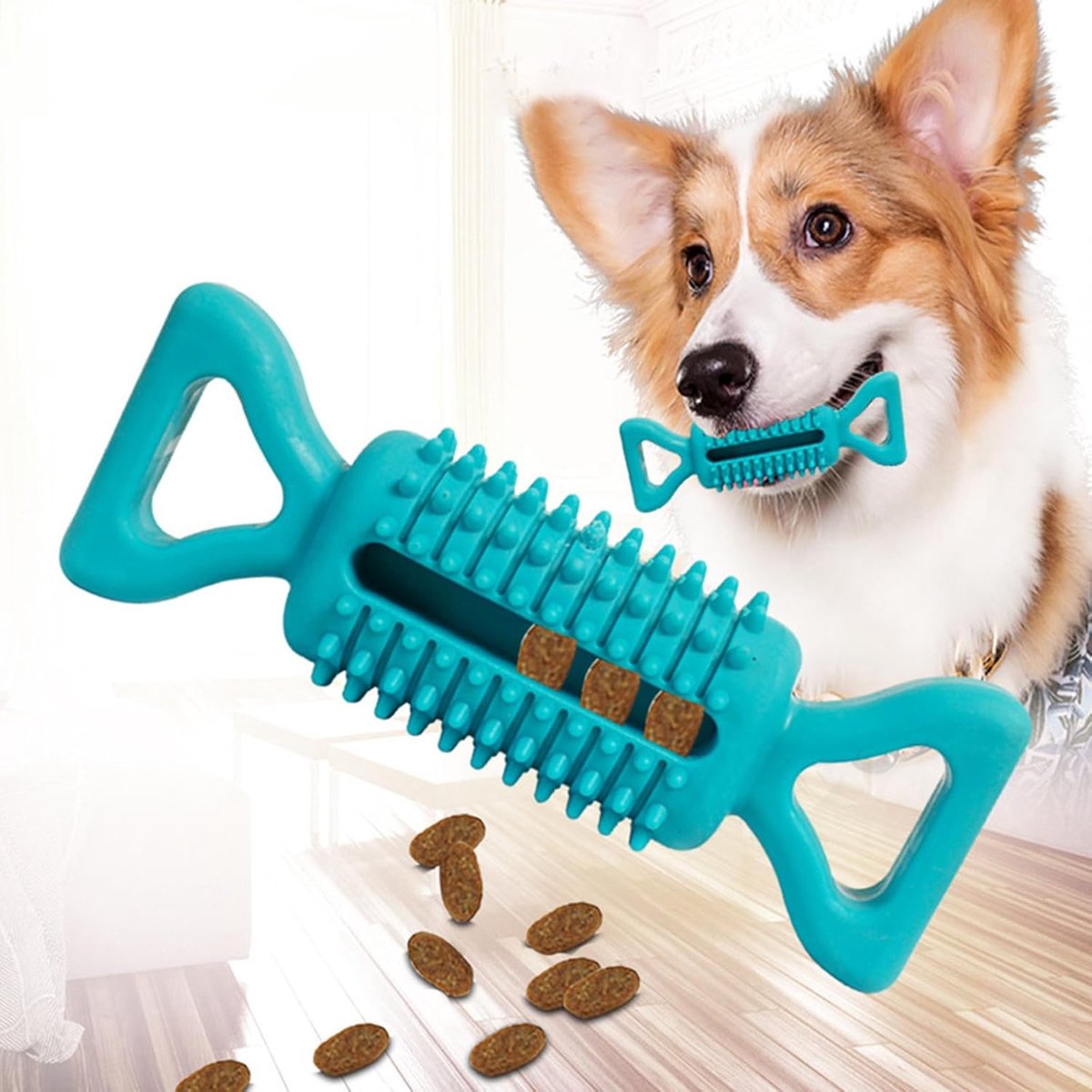 SnelShoppen – 2 Stuks Onverwoestbaar Honden Speelgoed – Kauwspeelgoed voor Puppy en Grote Honden – Interactieve Speelgoed van Thermoplastisch Rubber –
