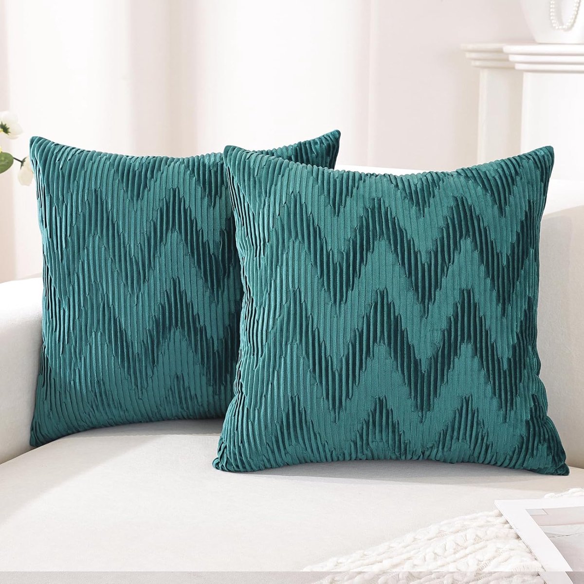 SnelShoppen - Velvet Kussenhoezen Set van 2 - 40x40 cm - Zachte Decoratieve Kussens - Moderne Kussenhoezen met Verborgen Rits - Duurzaam voor Woonkame