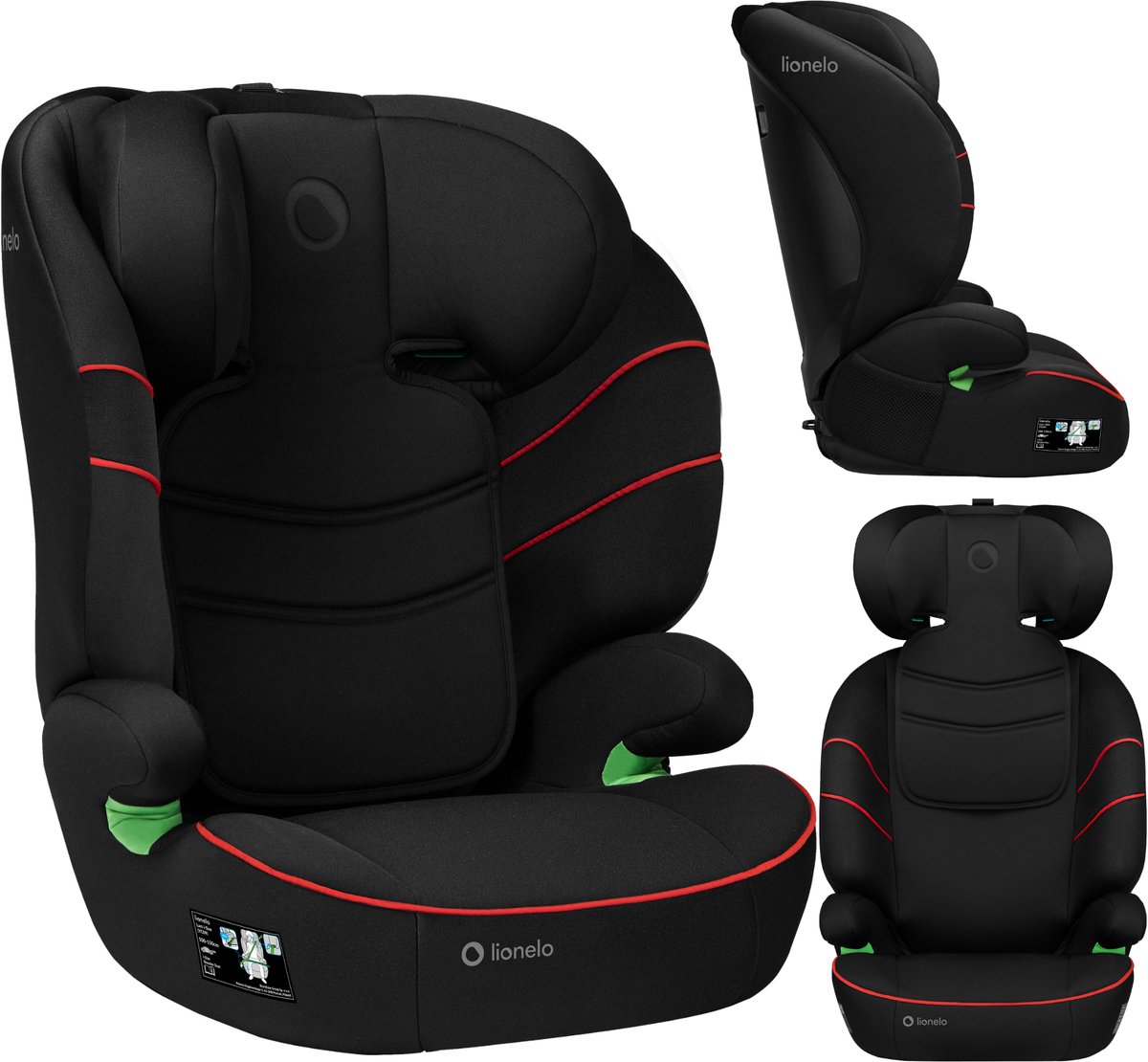 lionelo Autostoel Lars i-Size Sporty Black Red
