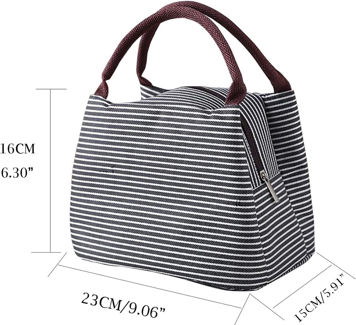 SnelShoppen - Herbruikbare Lunch Tas Klein, Lekvrije Koeltas voor Volwassenen en Kinderen, Perfect voor Werk, School, Picknick, 5.5L, Zwart, Duurzaam
