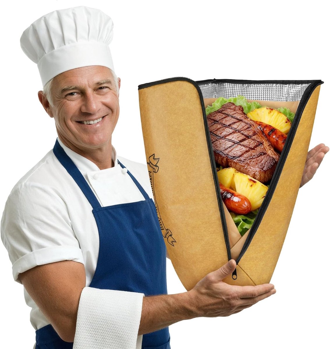 SnelShoppen - BBQ Dekentje voor Vlees, 18" Draagbare Herbruikbare Barbecue Tassen met Wijde Handvatten, BBQ Accessoires voor Warmhouden van Vlees, Ide