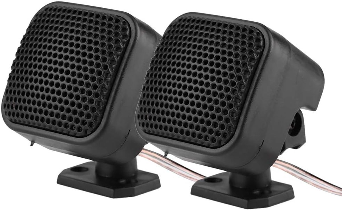 SnelShoppen - Car Speakers 2 Pcs Compact Square Audio System voor Auto - Duidelijke Geluid & Modieuze Zwart Design - Ideaal voor Auto Geluidssysteem