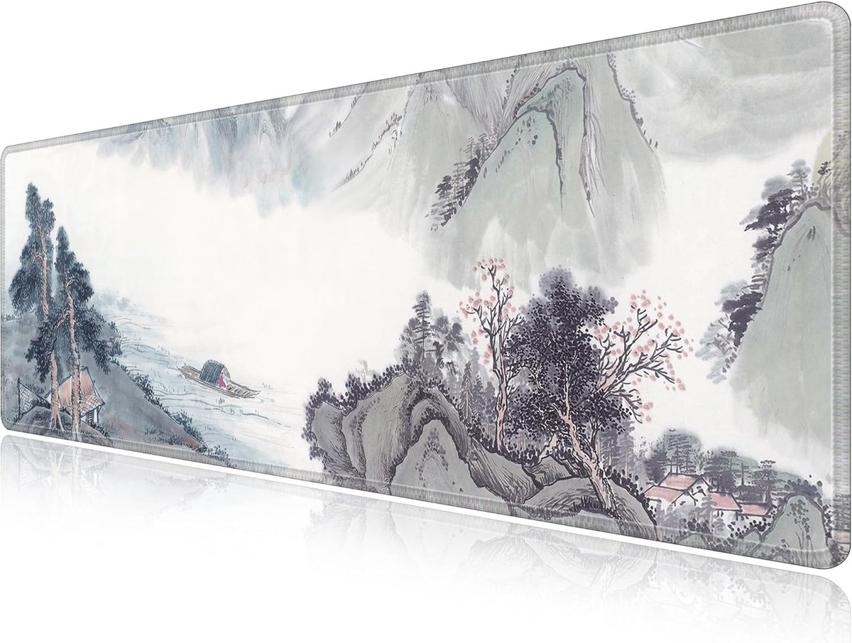 SnelShoppen - Grote Natuurrubber Anti-Slip Muismat - 800 x 300 x 3mm - Ideaal voor Computer, Kantoor, Gaming - Landschap Design