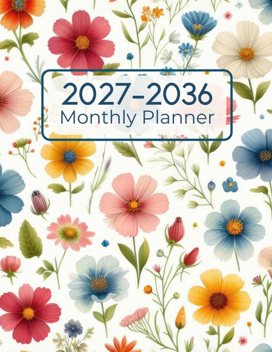 SnelShoppen - 2027-2036 Maandplanner - 10 Jaar Planner met Ruime Indeling - Ideaal voor Organisatie en Planning - Perfect voor Thuis, Werk, School en