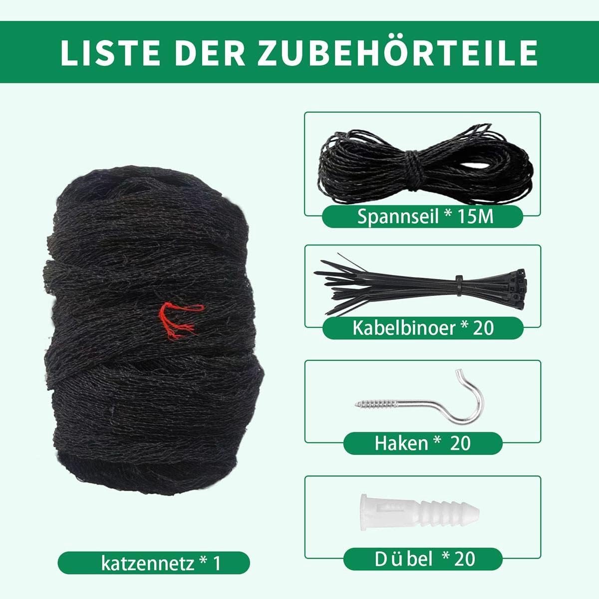 SnelShoppen - Kattennet voor Balkon 4x3m - Versterkt met Draad - Robuust, Bijt- en Scheurvast, UV- en Weerbestendig - Balkonnet voor Katten, Terrassen