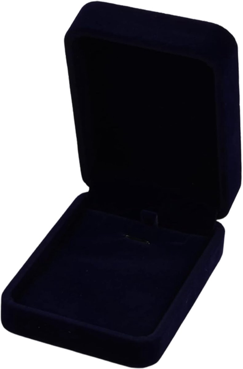 SnelShoppen - Royal Blue Velvet Necklace Box - Elegante Sieraden Doos voor Kettingen en Armbanden - 7 x 10 x 4 cm - Perfect als Cadeau voor Verjaardag
