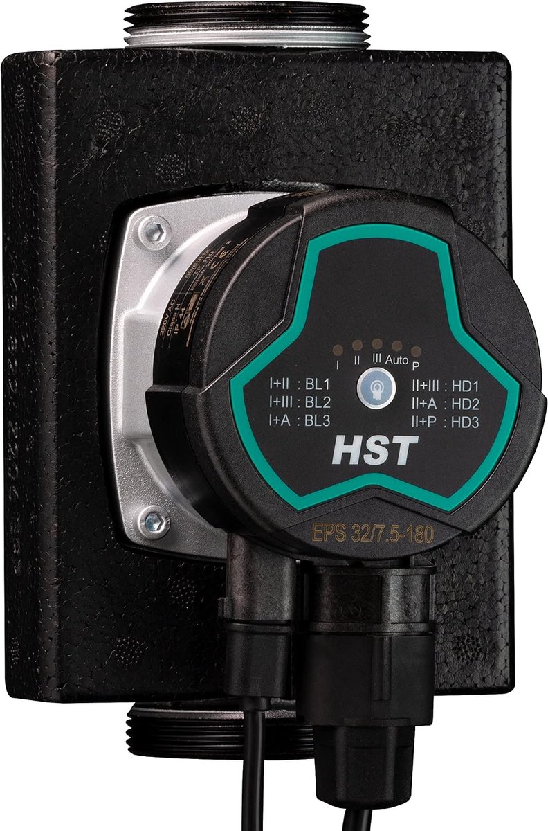 SnelShoppen - HST Circulatiepomp 32-7.5/180 mm - Hoogwaardige Verwarmingspomp met Snelheidregeling via PWM - Efficiënt, Betrouwbaar en Ideaal voor Hui