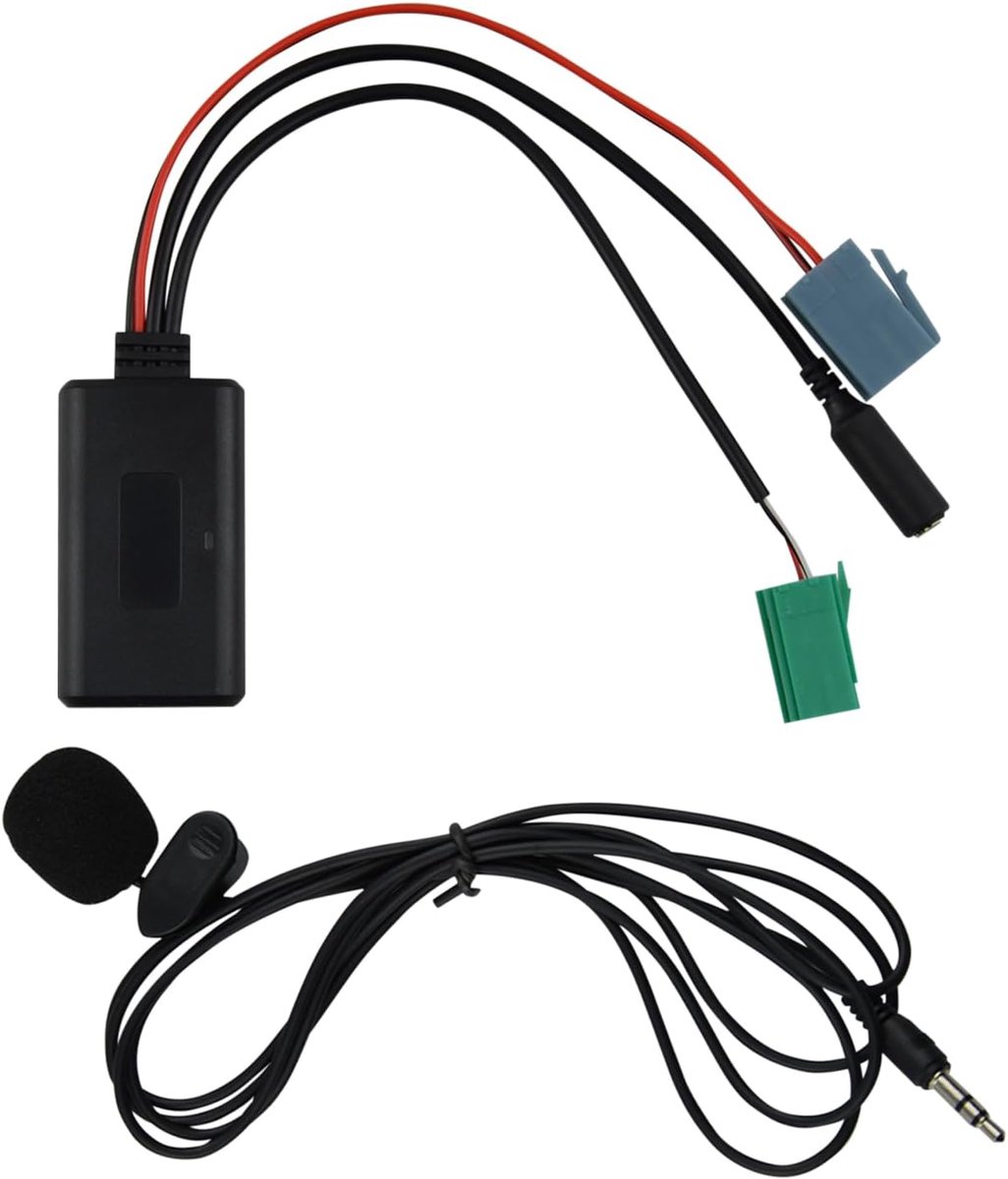 SnelShoppen - Bluetooth Audio Adapter Auto 6 Pin AUX Kabel met Microfoon AUX IN Splitter voor Renault Clio Espace Kangoo Laguna Megane Scenic Twingo