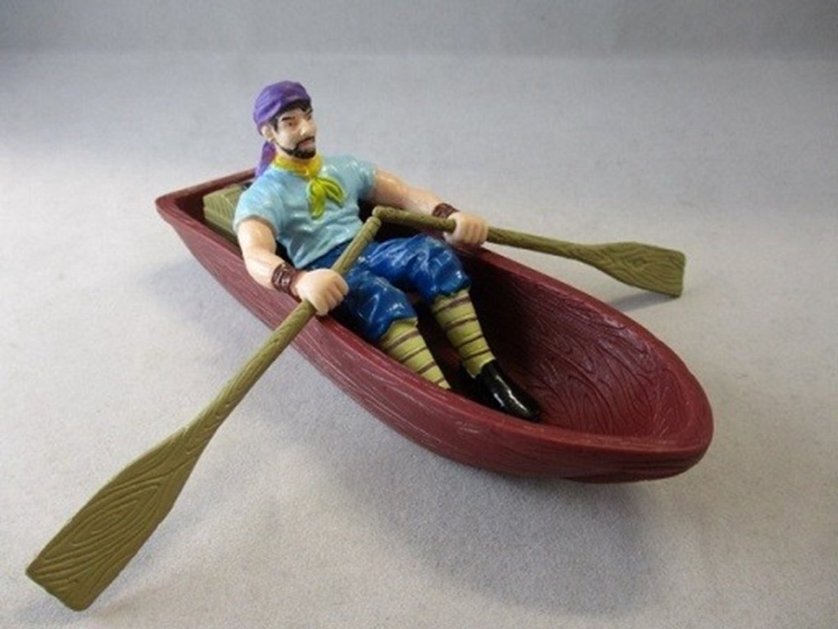 Piraat in boot - speelfiguurtje - 14 cm - Speelfiguurtje piraten sloep