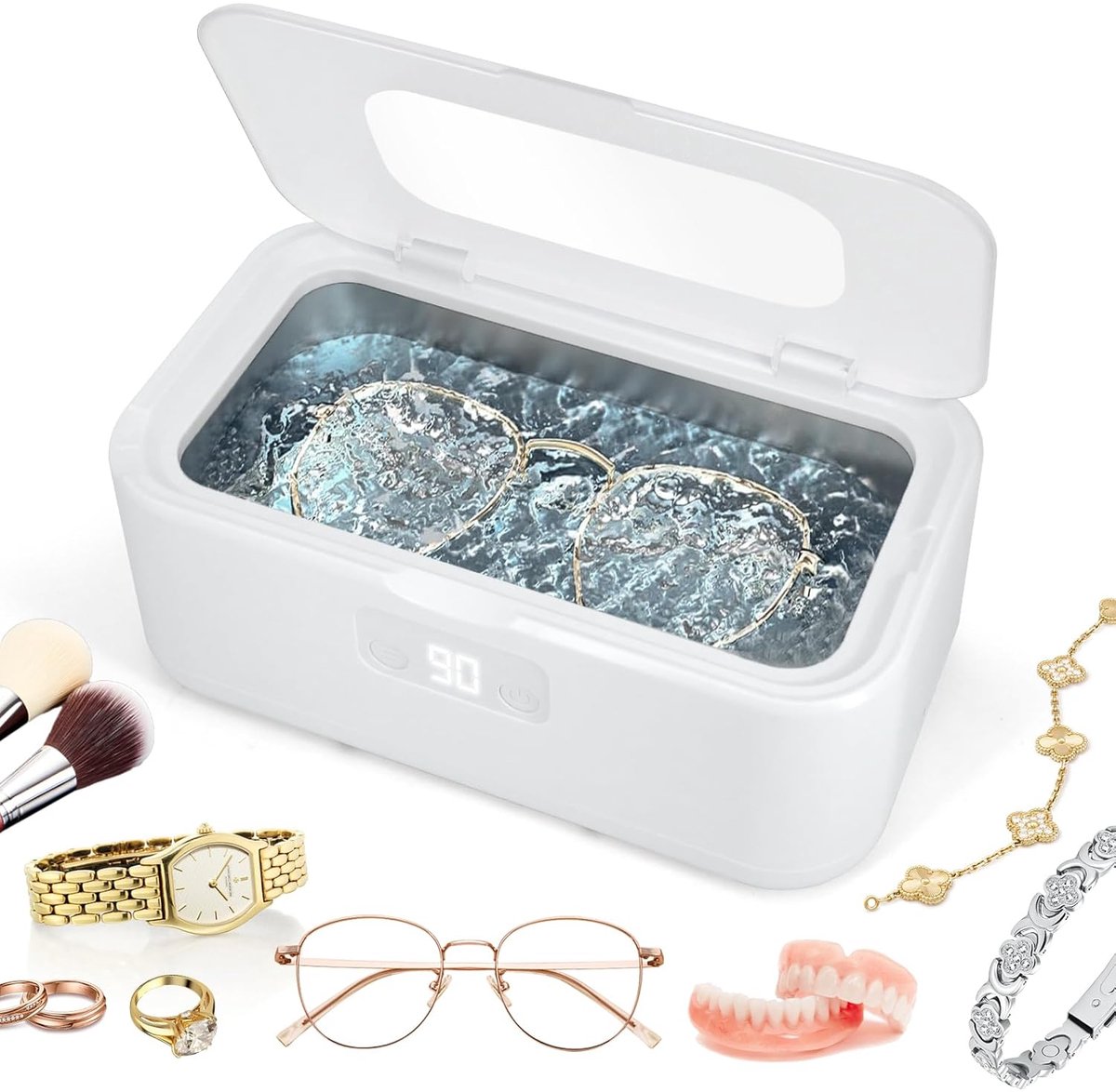 SnelShoppen - Ultrasone Reinigingsapparaat - Professionele Schoonmaak voor Sieraden, Brillen, en Huishoudelijke Voorwerpen - Compact en Eenvoudig in G