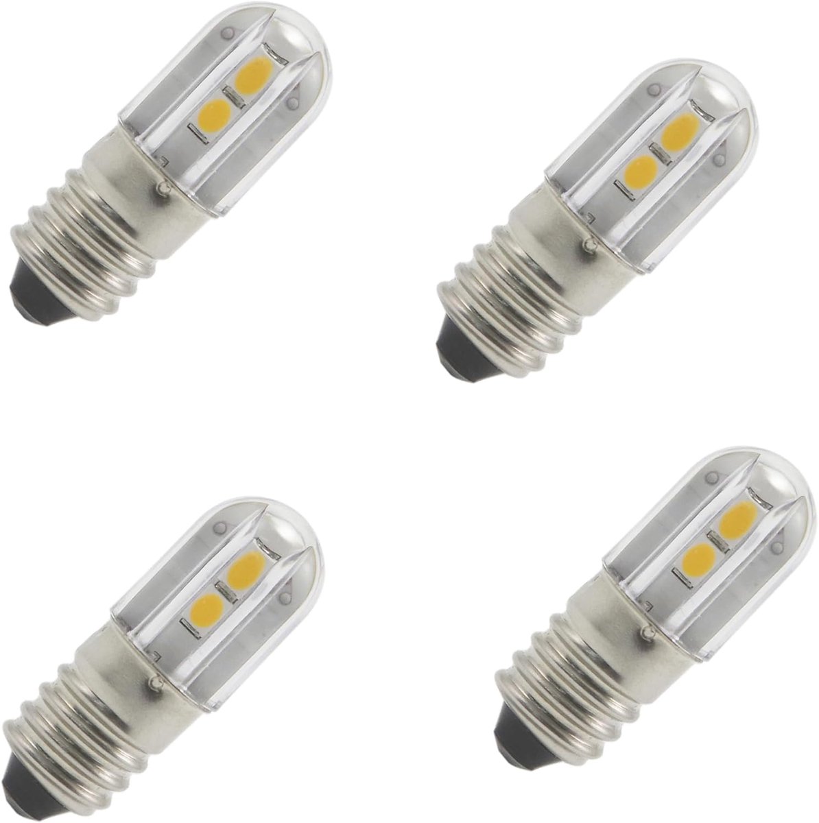 SnelShoppen - E10 LED Gloeilampen Warm Wit 3000K - 24V 1W - Set van 4 Miniatuur Schroeflampen voor Tuin, Feest, Camping en Decoratie - Energiezuinig e