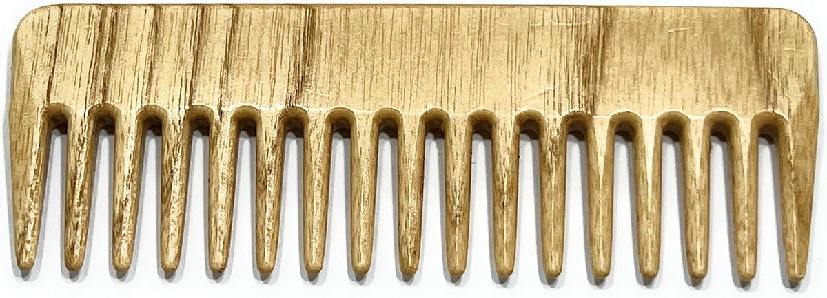 SnelShoppen - Houten Kam 13,7 cm - 17 Tanden - Handgemaakt Ash Wood Anti-statisch - Vegan Coarse Teeth Hair Comb voor Afro Haar - Duurzaam en Milieuvr