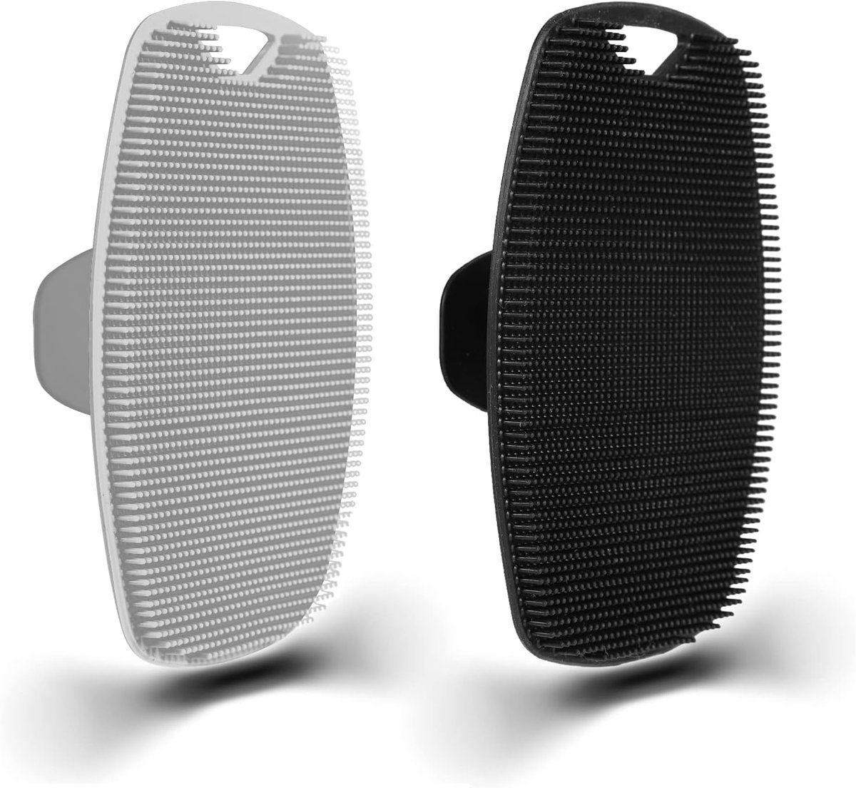 SnelShoppen - 2 Stuks Silicone Lichaamsborstels, Handige Massage Scrubber voor Douche en Lichaamsreiniging, Zwart en Grijs, Makkelijk Schoon te Maken