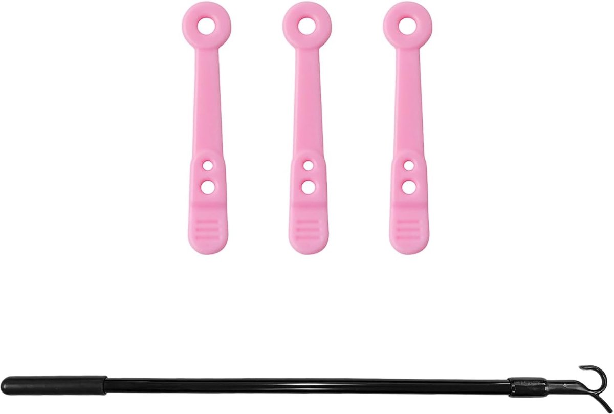SnelShoppen - Retractable Curtain Rod met 3 Hanger Holders, Multifunctionele Telescopische Gordijnroede, Zwart, Geschikt voor Attic Gordijnen