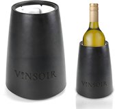 Vinsoir Wijnkoeler Staand - Flessenkoeler met Koelelement - Wijn 3 Uur Koud - Mat Zwart