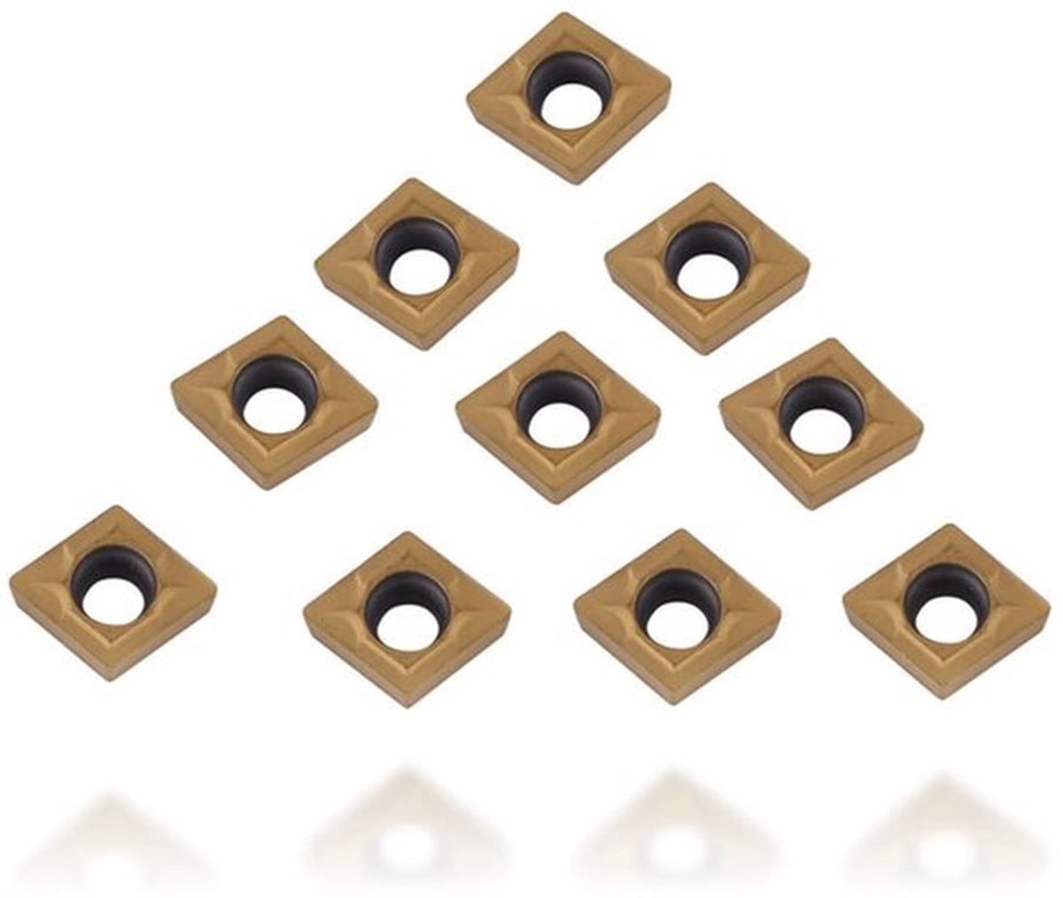 Carbide-wisselplaten ccmt060204 - 10-delige set - Duurzaam snijgereedschap - Geschikt voor draaibank - Vervangbare snijplaten - Ideaal vo...