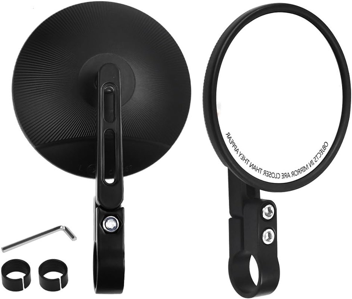 360° Rotatable Motorfiets Spiegel Set van 2, Geschikt voor 22-25 mm Stuur, Ideaal voor Motocross en Scootergebruik, Ronde Achteruitkijkspiegels