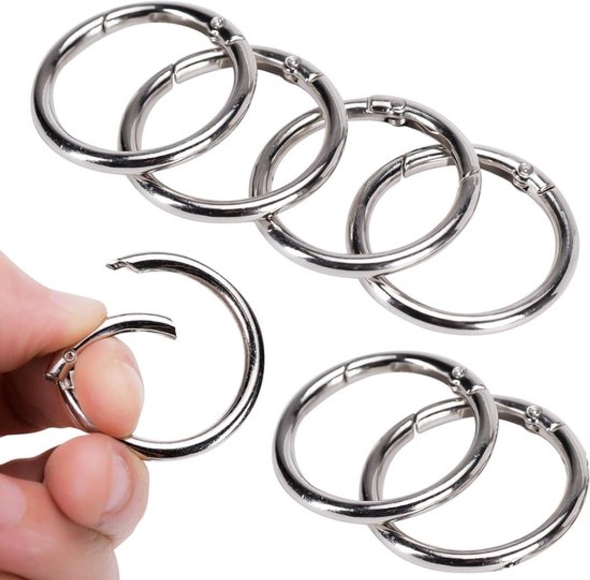 Sleutelhanger O-ringen - Set van 8 stuks, Metalen Sleutelringen, Stevig en Duurzaam, Roestbestendig - Handige Accessoires voor Sleutels.