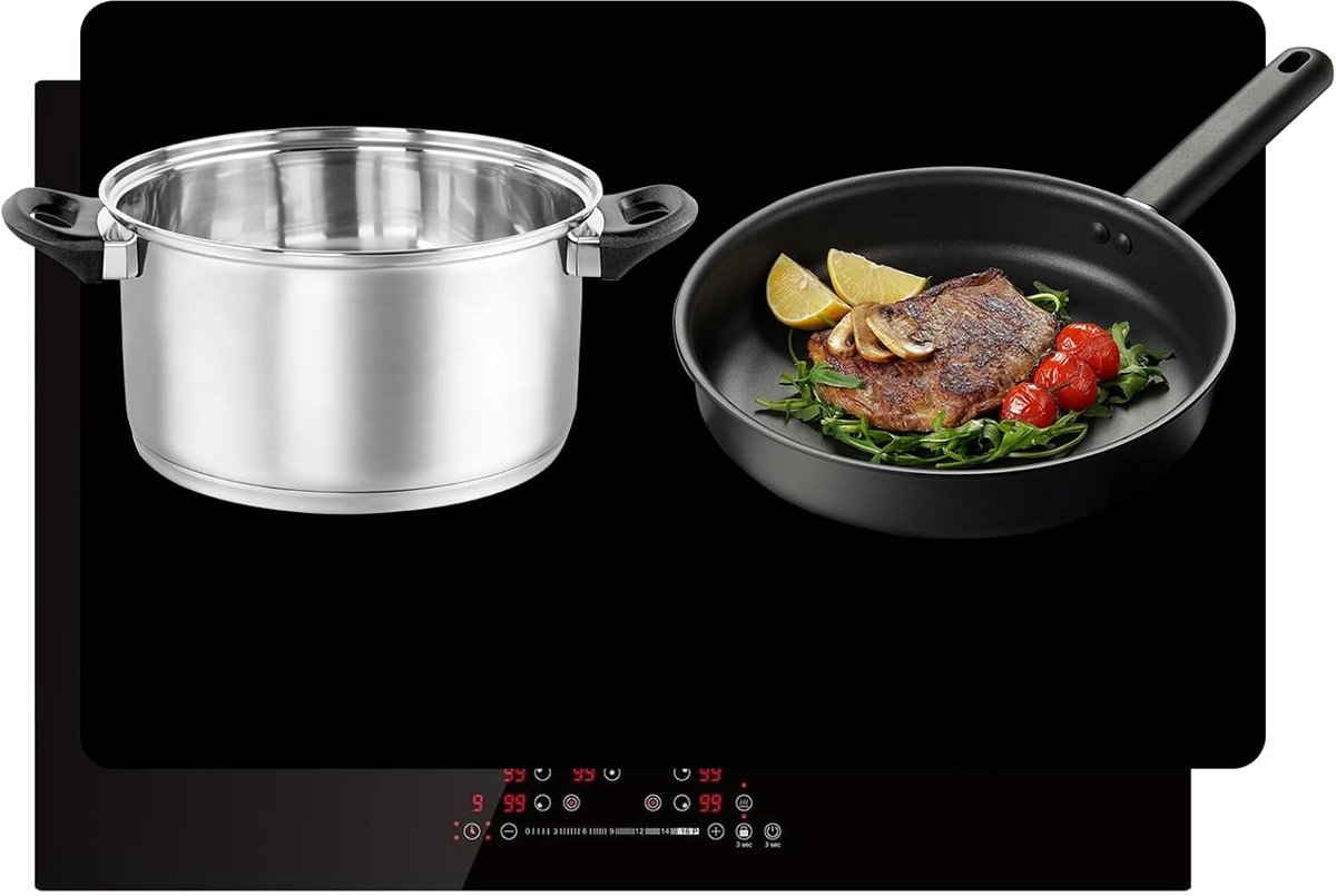 SnelShoppen - Silicone Hob Covers 54 x 90 cm - Beschermmat voor Inductiekookplaten - Hitte- en Krassenbestendig - Zwart voor Keukenoppervlakken