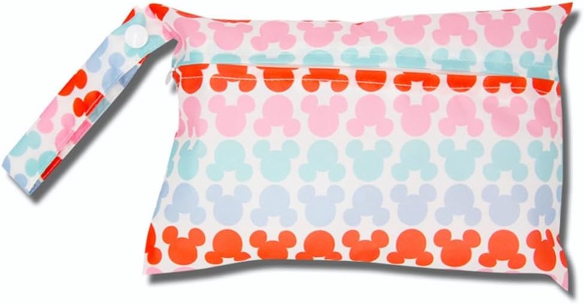 SnelShoppen - Mini Luiertas met Kleurige Dierenprint, Waterdichte Wet Bag, 22 x 15 cm, Herbruikbare Organiser voor Baby's, Zwemmen, Reizen, Strand
