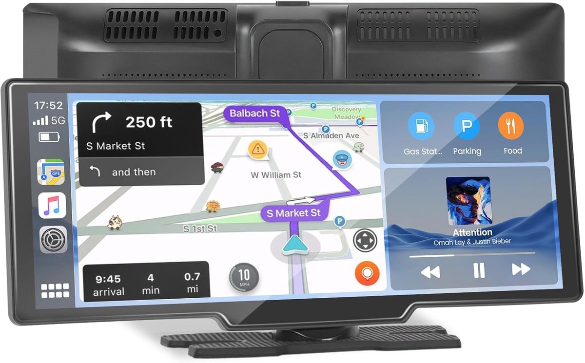SnelShoppen - Draadloos 10.26 Inch Android Car Carplay Scherm, Volledig Touchscreen, Mirror Link, Dual Bluetooth, FM, TF/AUX Ingang voor Auto