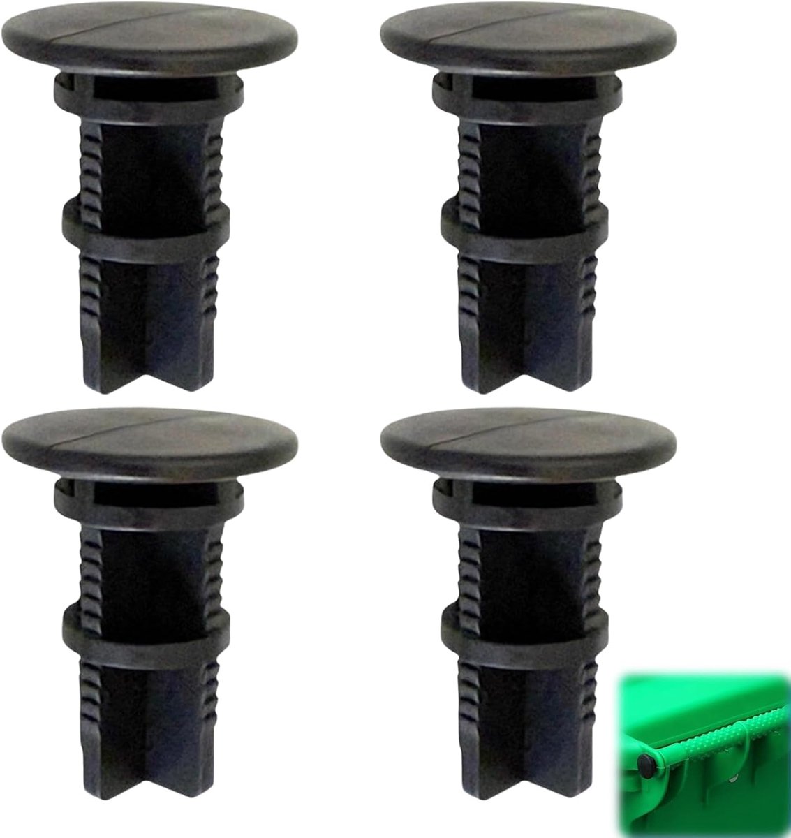 SnelShoppen - 4 Stuks Hinge Pins voor Afvalcontainers 240 Liter, Zwarte Bin Lid Pins, Vuilnisbak Bevestigingen, Ideaal voor Tuin, Keuken en Buitengebr