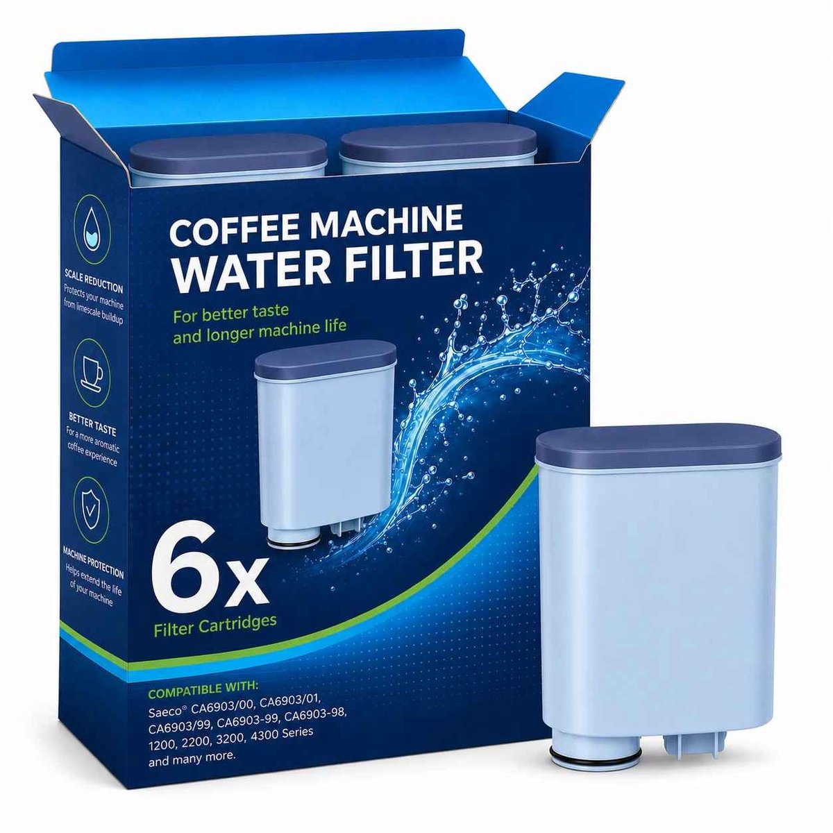 Casa Living Waterfilter Koffiemachine - Compatibel met Philips AquaClean CA6903 - Actieve Koolfilter - Vermindert Kalkaanslag