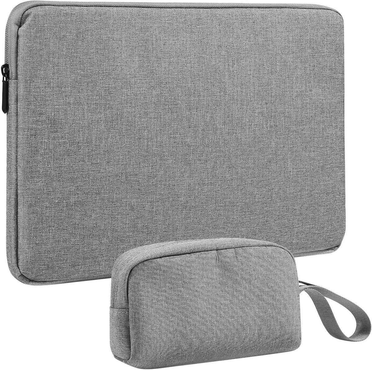 Thijox - 13-inch Waterdichte Laptoptas, Beschermhoes voor Ultrabook en Notebook, Grijs PU en Kraftpapier, Stijlvolle Draagtas voor School en Werk