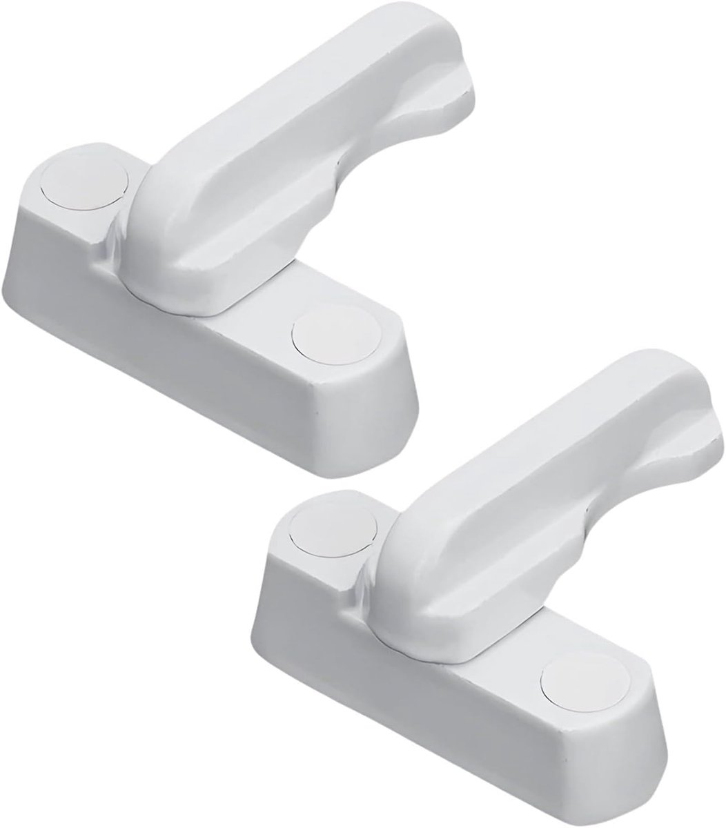 SnelShoppen - Window and Door Latches PVC, 2 Pack, Duurzaam en Eenvoudig te Installeren, Veiligheid voor Thuis en Postvak