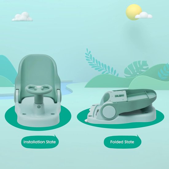 SnelShoppen - Baby Badstoeltje met Verstelbare Rugleuning, Opvouwbaar Baby Douche Stoeltje met Sterke Zuigcups, Draagbaar Baby/Kind Badstoeltje voor B van Snelshoppen — afbeelding 4