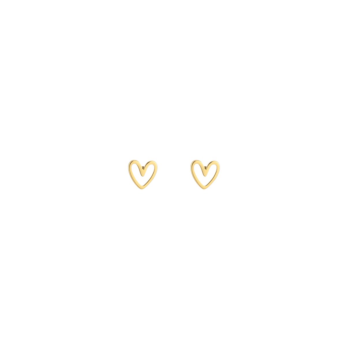 Stainless Steel Hartje Studs – Minimalistische & Romantische Oorknopjes - RVS - Goud
