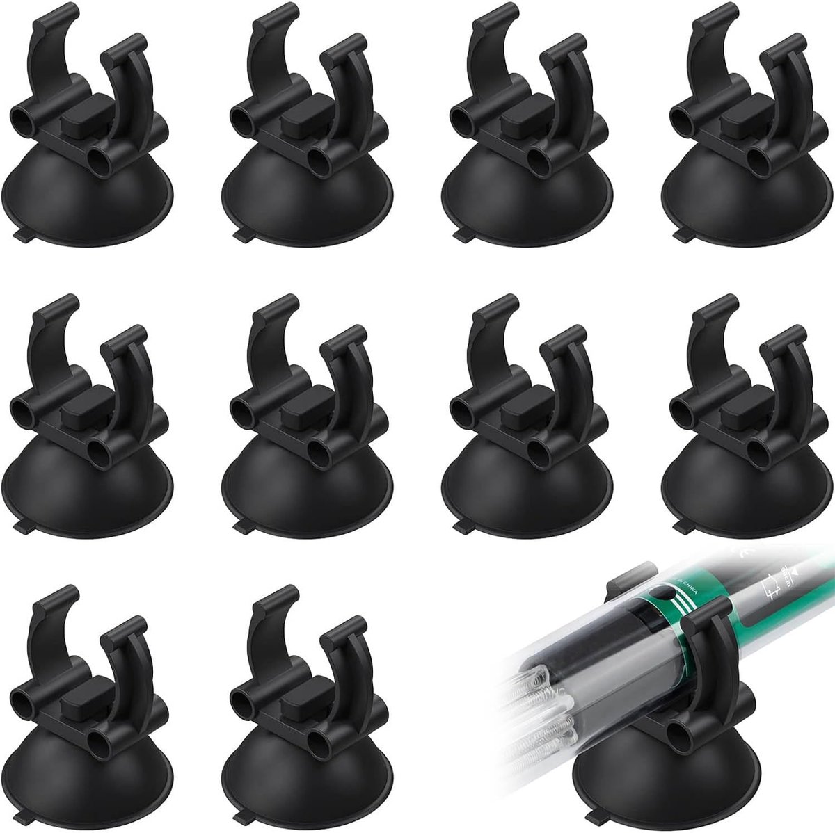 SnelShoppen - Set van 18 Zuignappen voor Aquariumverwarming - Zuignap, Slanghouder, Buishouder, Standaard Verwarmingsstaafhouder, Clips voor Aquariums