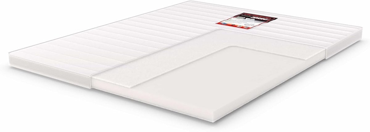 SnelShoppen - Extra stevige matras topper 140x190 cm | 8 cm dik hard ligcomfort | Hypoallergeen en anti-bacterieel | Ideaal voor buikslapers