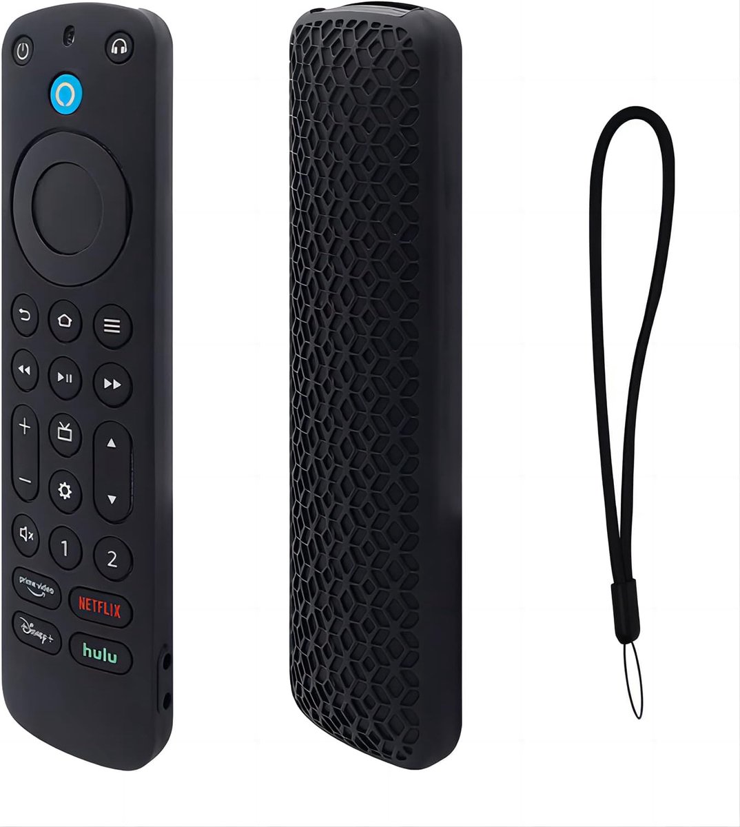 SnelShoppen - Silicone Afstandsbediening Hoes voor Alexa Voice Remote Pro, Antislip, Schokbestendig, Stofdicht, Zwart, Geschikt voor Fire TV Streaming