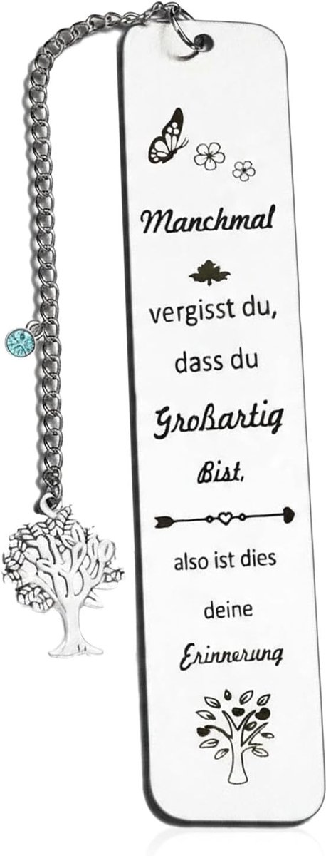 SnelShoppen - Gepersonaliseerde RVS Bookmark - Metalen Boeklegger als Verjaardagscadeau voor Leraren, Lezers, Boekenwurmen, Moeder, Grootmoeder - Duur