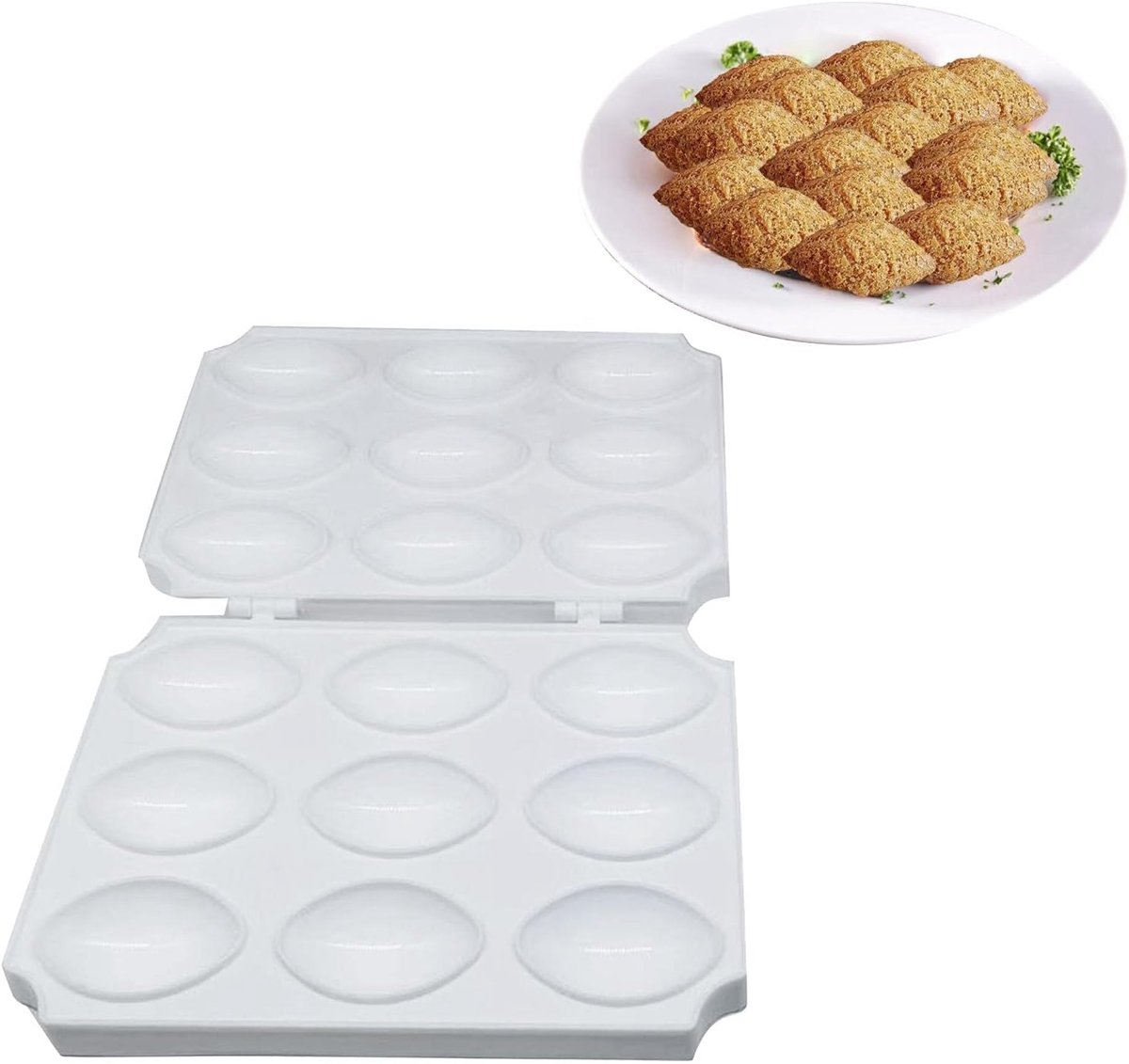 SnelShoppen - Keuken Kookgerei Accessoires Vleesbrood Maker, Meatball Maker, Visballetjes Maker, Roosteren, 9 Stuks, Hoogwaardige Materialen, Vaatwass