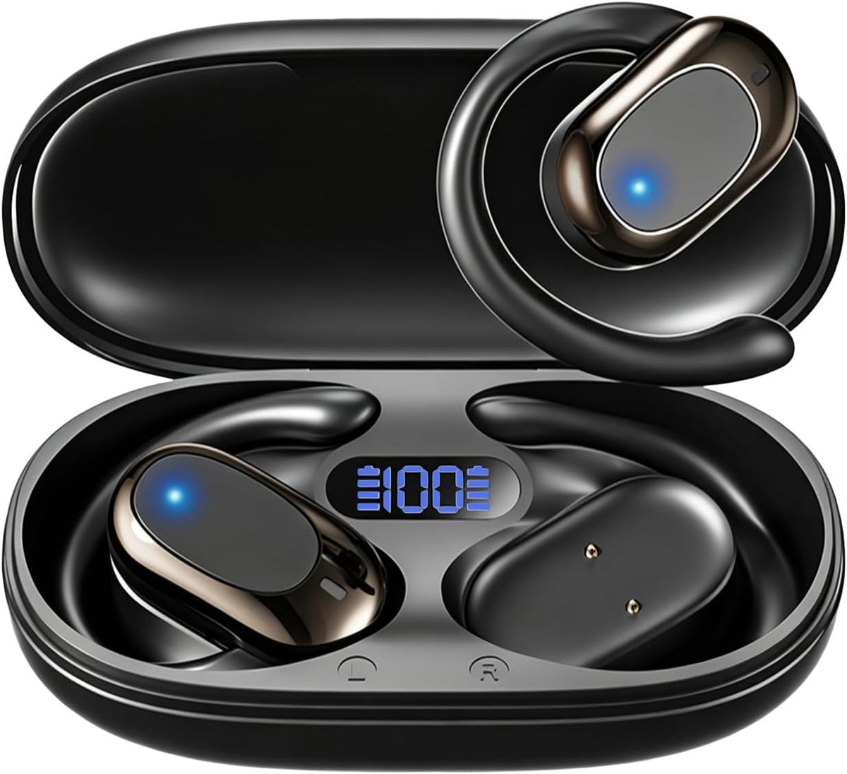 SnelShoppen - Draadloze Bluetooth-hoofdtelefoon met Beengeleiding, Hifi Stereo, ENC-Ruisonderdrukking, IP7 Waterdichte Sporthoofdtelefoon voor Hardlop