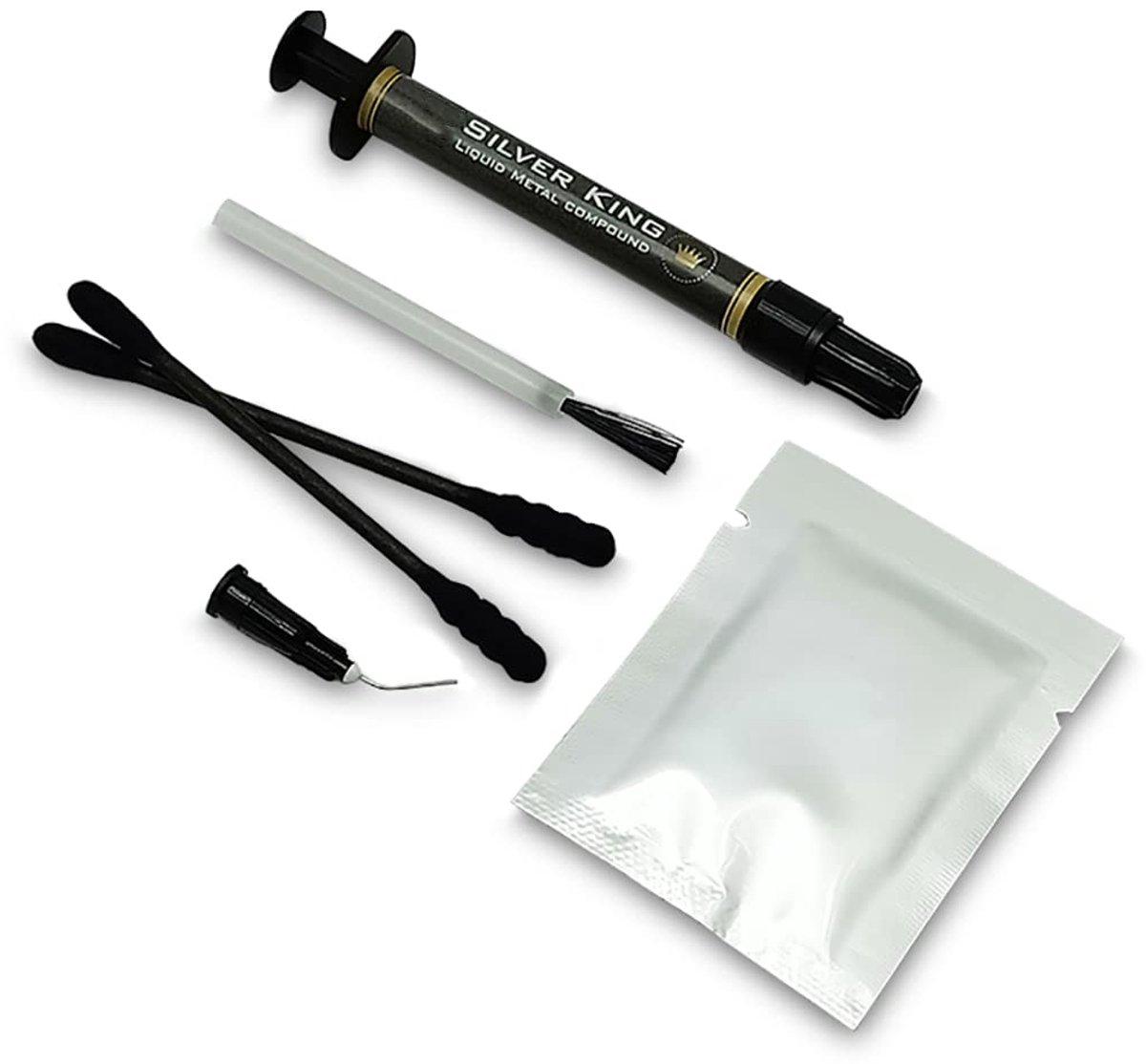 SnelShoppen - 1g Liquid Metal Thermal Paste, 79 W/mK Hoge Prestaties, Zilver Heatsink Pasta voor CPU, Geschikt voor Alle Koelers, Inclusief Reinigings
