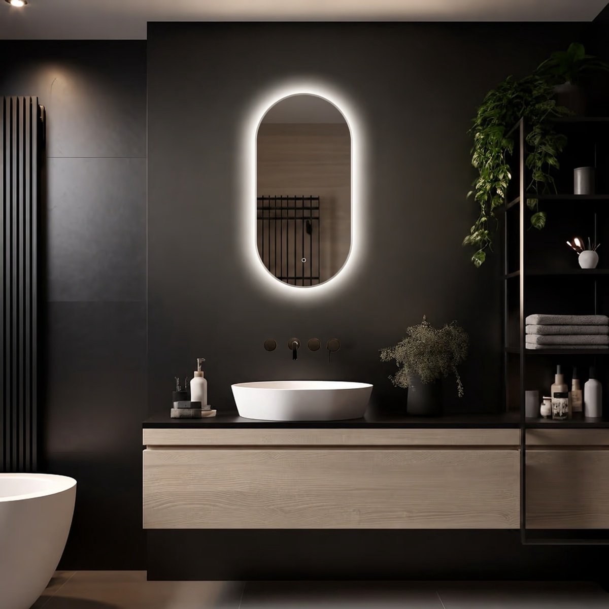 Badkamerspiegel Megon Lumora 40x80cm - Gouden Lijst