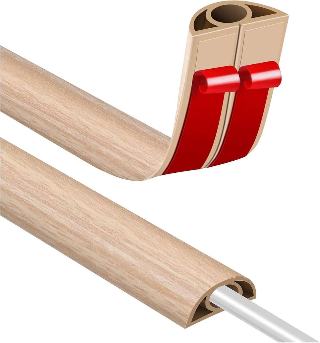 SnelShoppen - Flexibele Kabelgoot Kabelbrug Zelfklevende Kabelhider Mini Kabelgoten voor Kantoor en Concert, Kabelbescherming Tegen Drempelgevaar