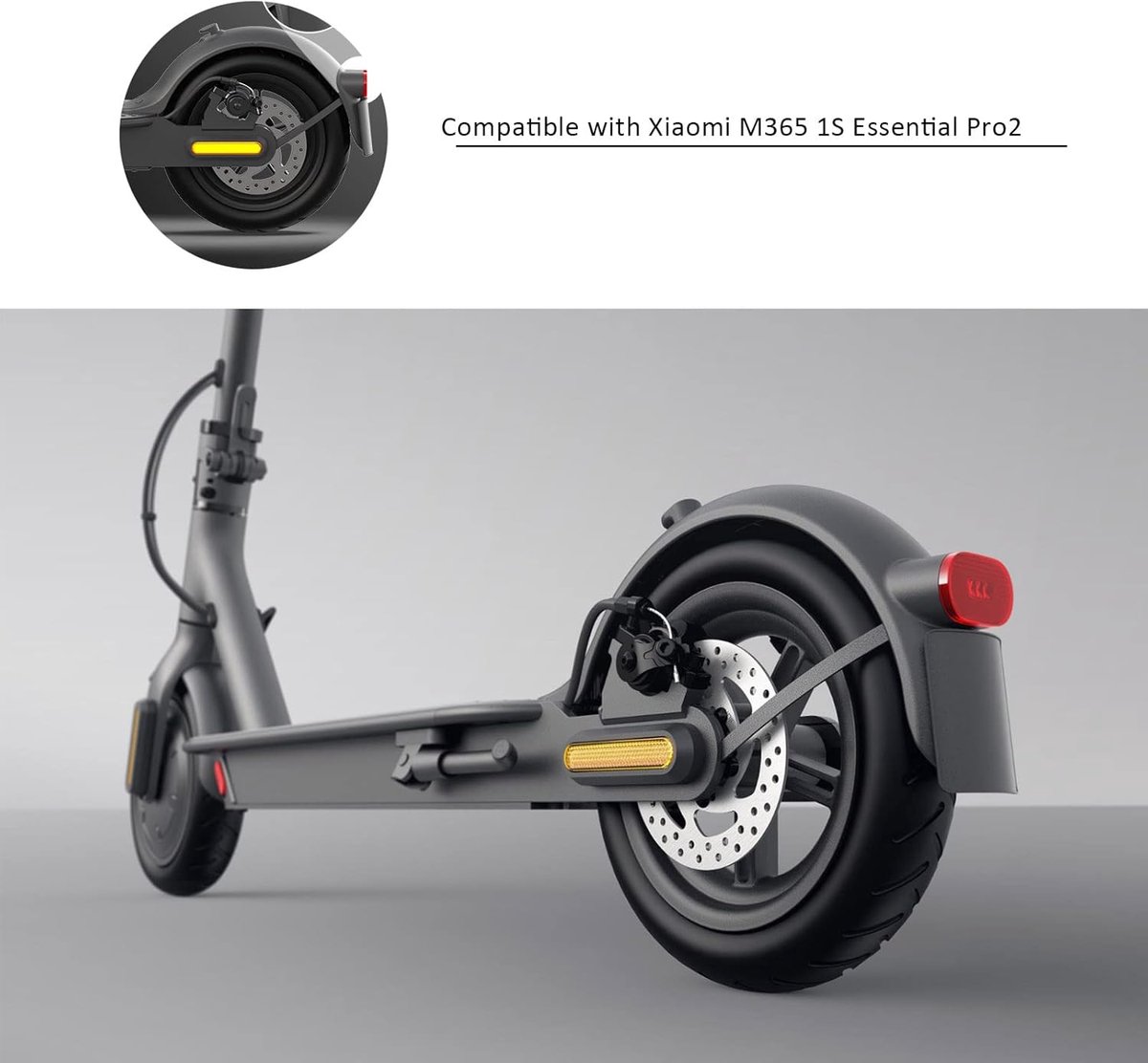 SnelShoppen - 2 Stuks Achterwiel Cover Reflector Beschermende Decals Vervanging voor Elektrische Scooter - Geschikt voor M365 Essential 1S Pro Pro 2 -