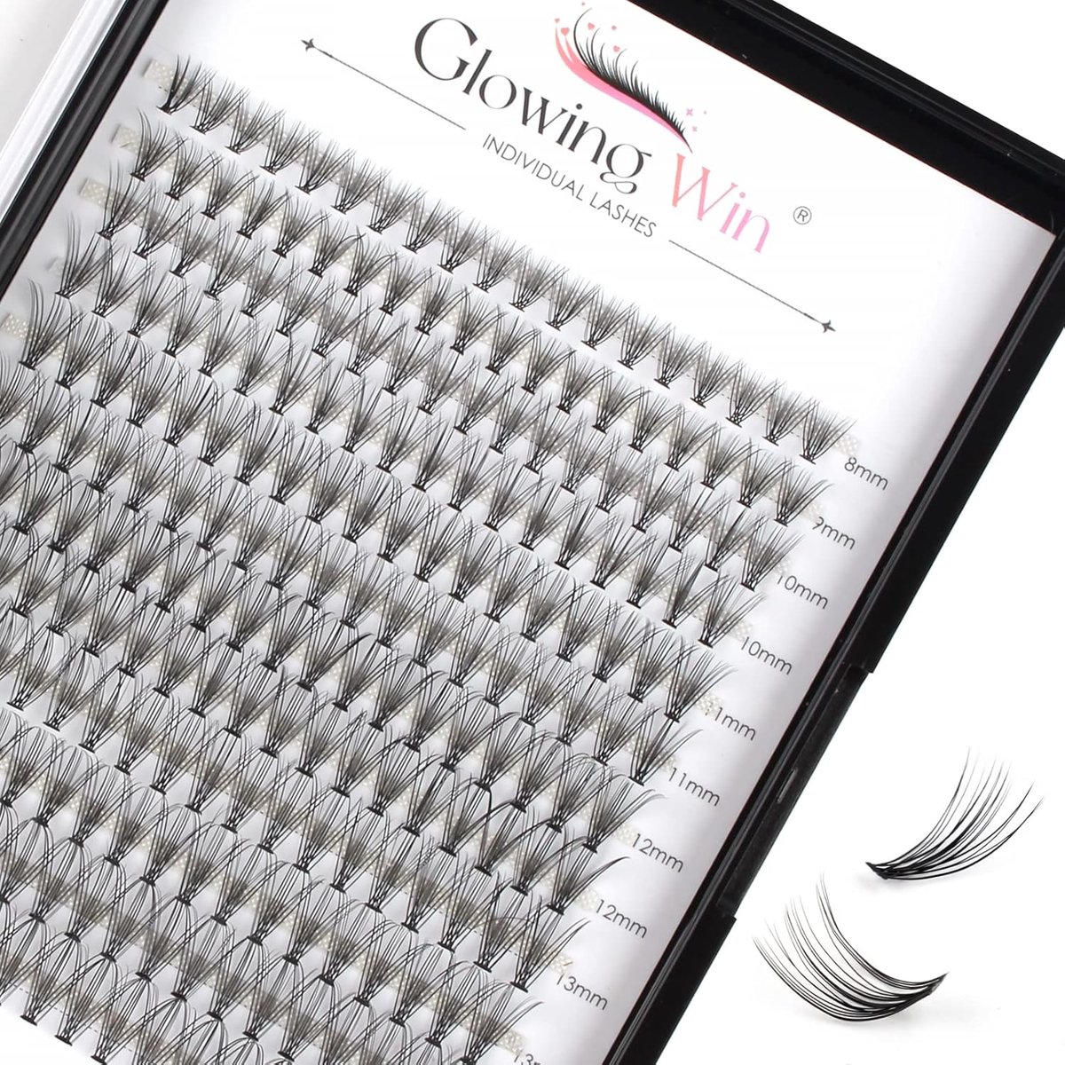 SnelShoppen - Glowing Win Cluster Wimpers Individuele Nepp Wimpers 228 Stuks DIY Wimper Extensions Natuurlijke Wimpers 8-15mm 0.07D 20D Mix